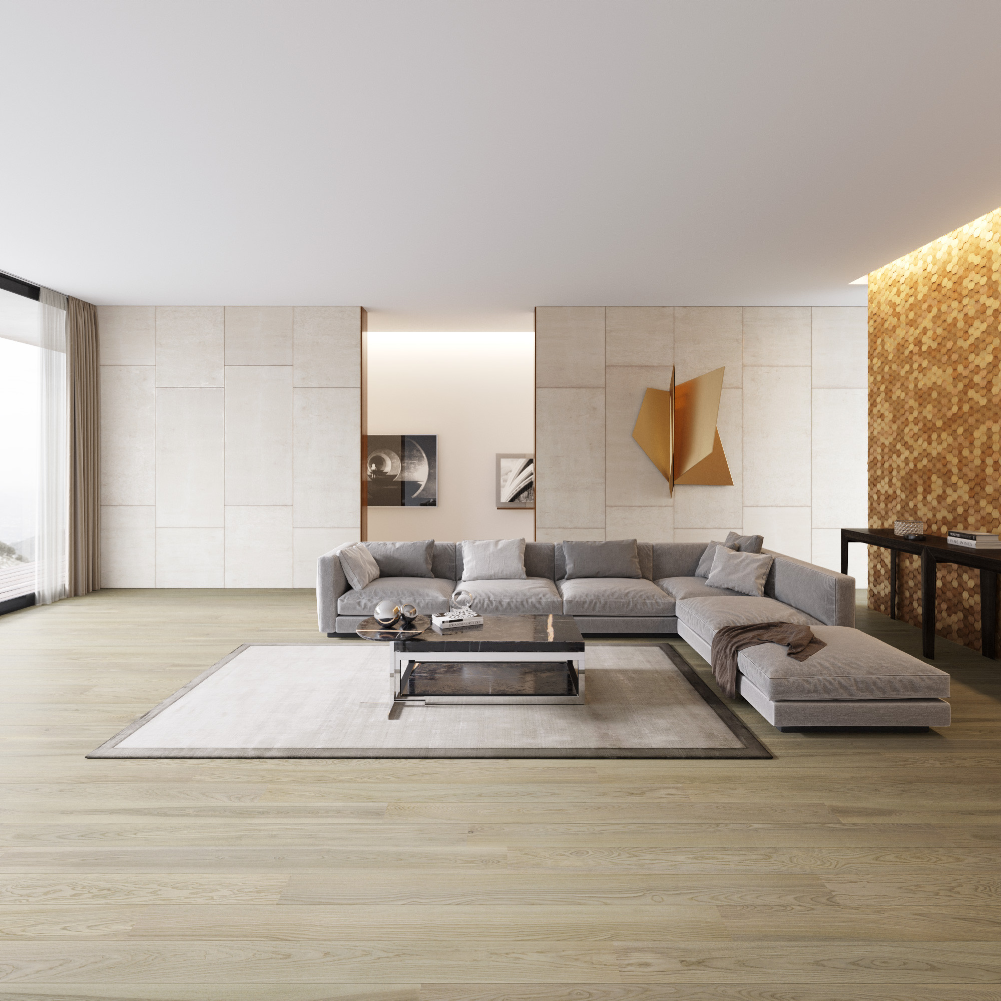 Паркетная доска Esta Parket Ash Sandstone Elegant 21074 1800-2390×180×14 фото в интерьере